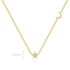 EF Collection DIAMOND BABY STAR & GOLD MOON NECKLACE